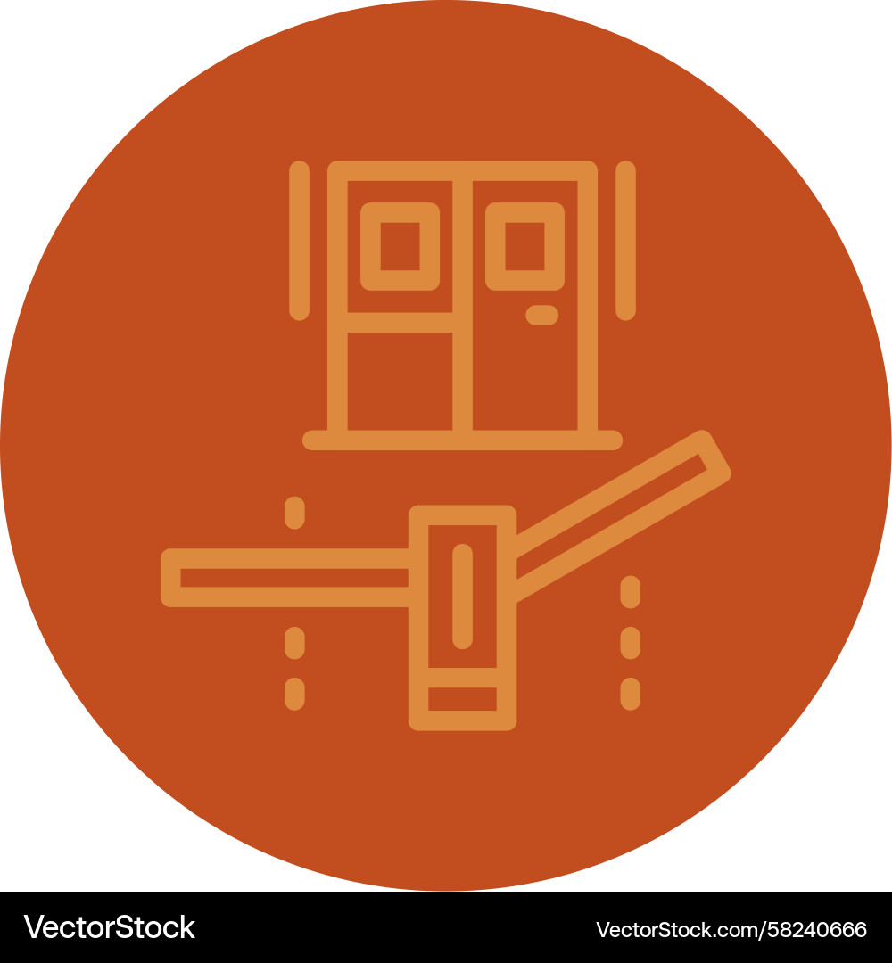 Manual Lever Gate Icon - Multi Color Vector Image
