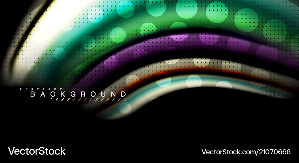 Multicolored wave lines on black background design Multicolored wave lines on black background design vector image