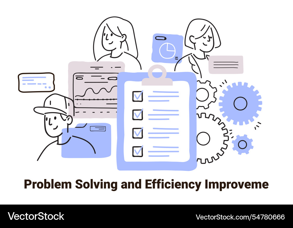 Problem solving and efficiency improvement concept Vector Image