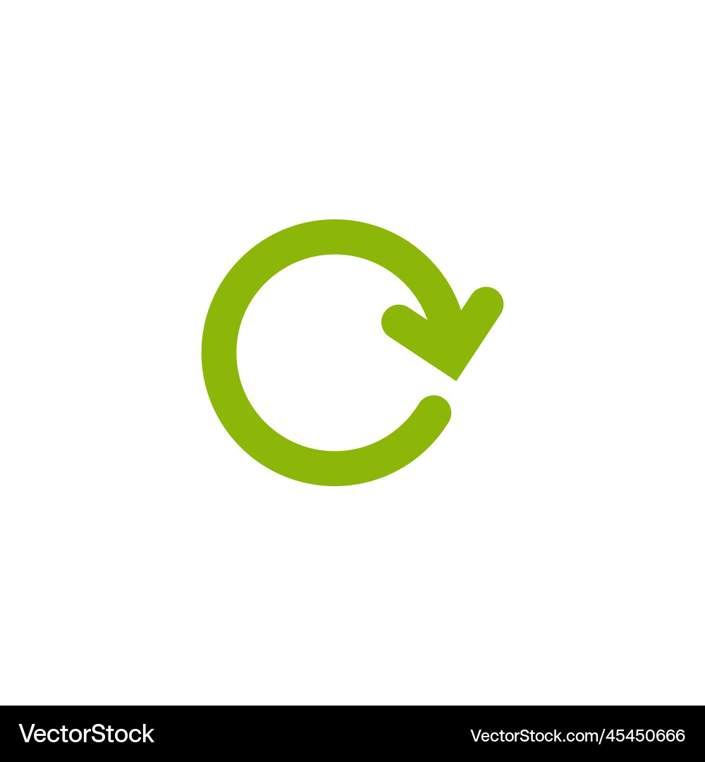 Refresh or repeat icon green round rotation arrow Refresh or repeat icon green round rotation arrow vector image