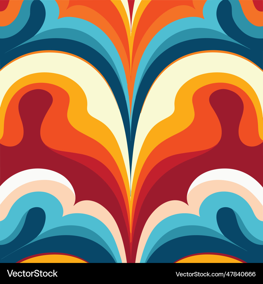 Retro 70s symmetric pattern design for nostalgic Retro 70s symmetric pattern design for nostalgic Vector Image