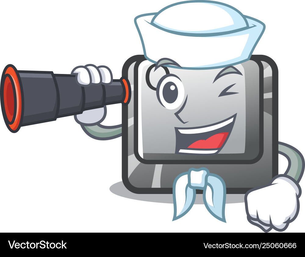 Sailor with binocular button q in character Vector Image