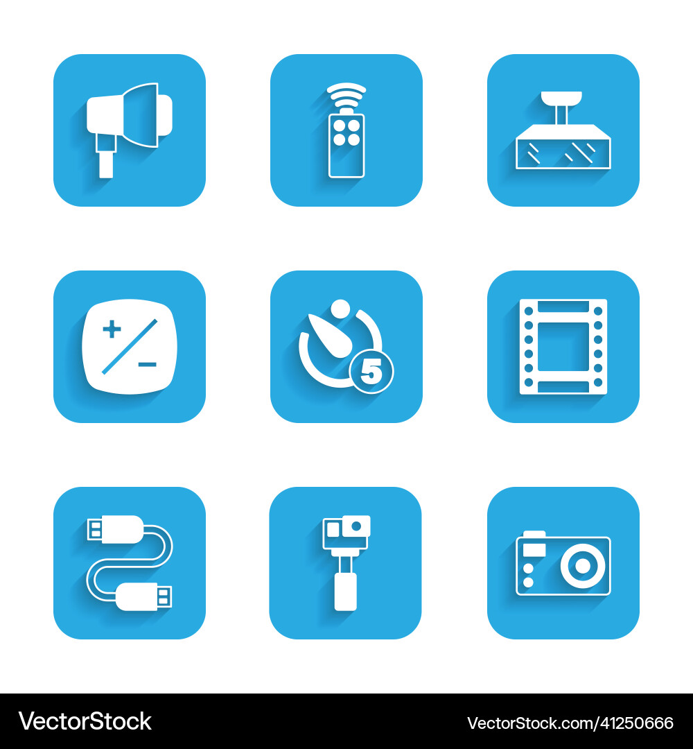 Set camera timer action photo roll Set camera timer action photo roll vector image