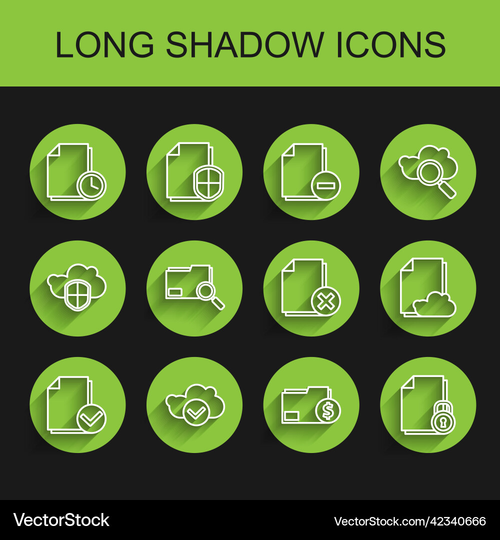 Set line document and check mark cloud Set line document and check mark cloud vector image