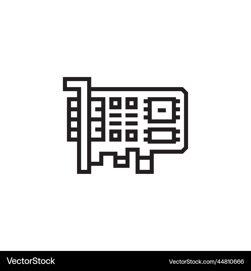 Sound card icon computer component outline Sound card icon computer component outline vector image