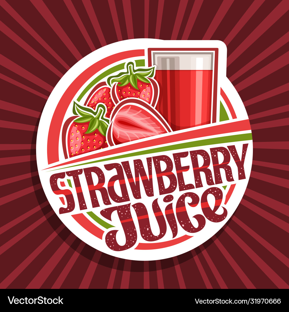 Strawberry Juice Logo Vector Image