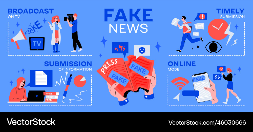 Timely fake news infographics vector image