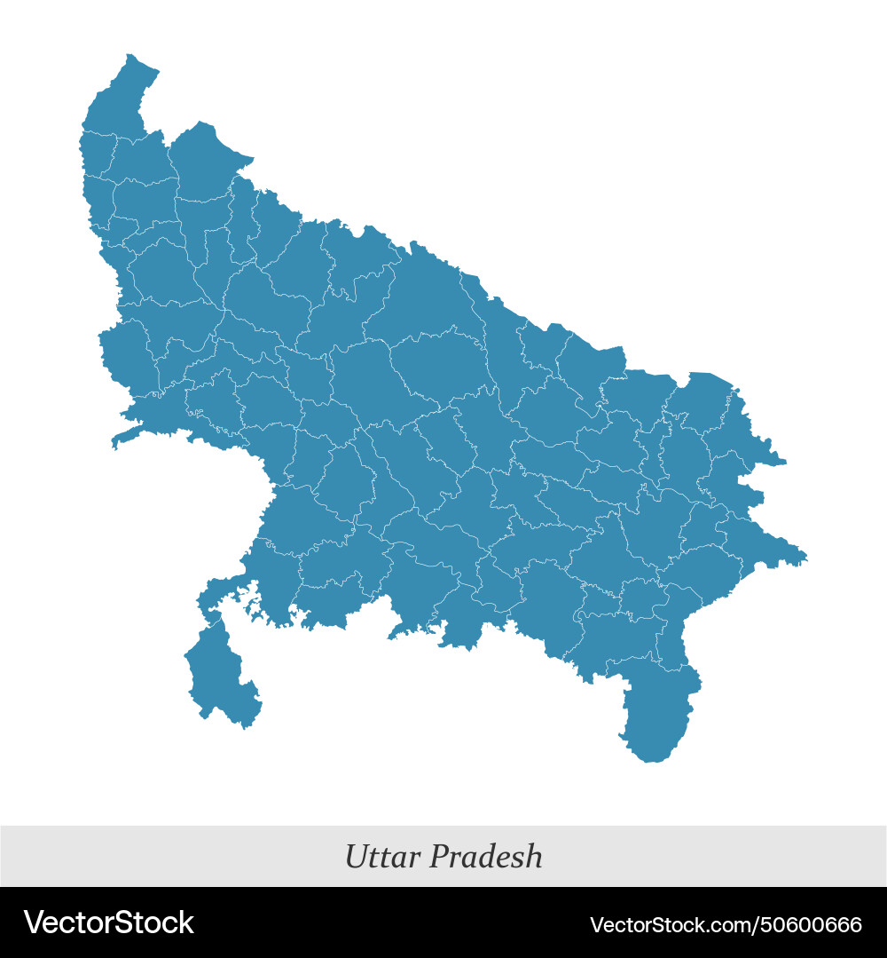 Uttar Pradesh State Map – Royalty-Free Vector | VectorStock