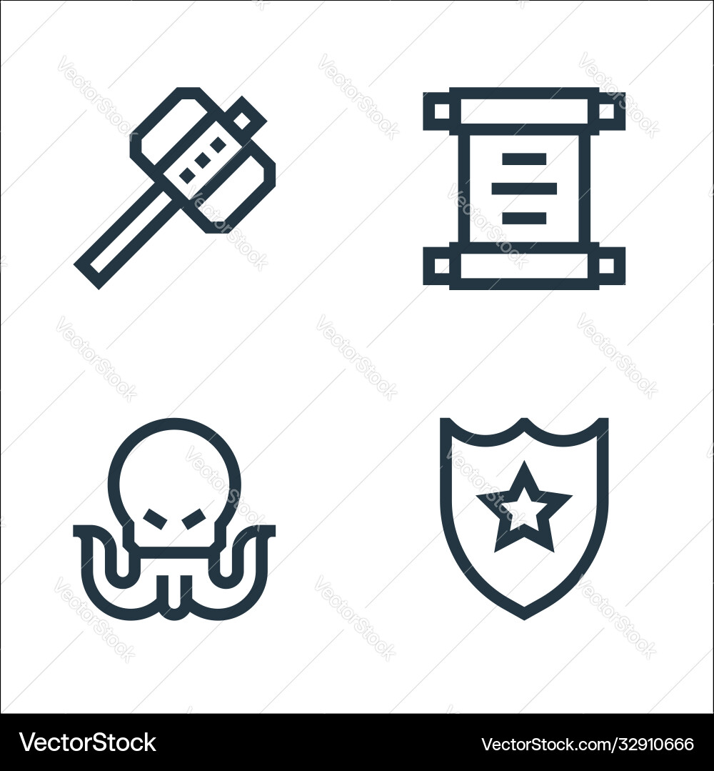 Video game elements line icons linear set quality Video game elements line icons linear set quality vector image