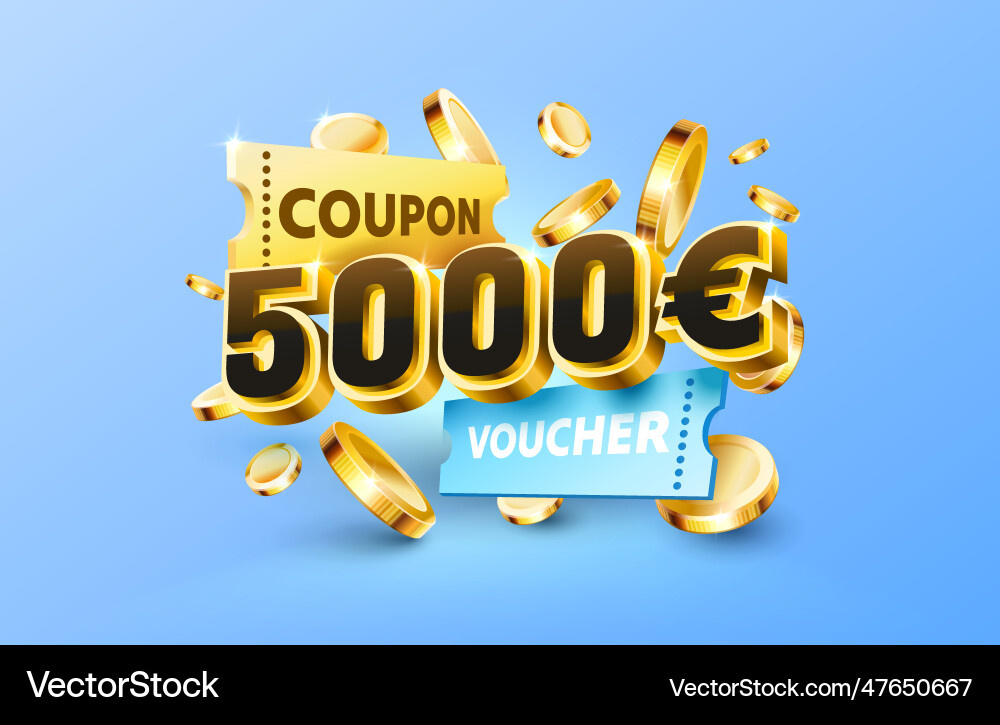 5000 Euro Gutschein Gutschein Bargeld zurück Banner 5000 Euro Gutschein Gutschein Bargeld zurück Banner vektorbild