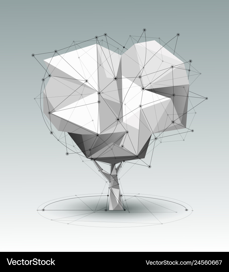 Abstract molecules with line node geometric low Vector Image