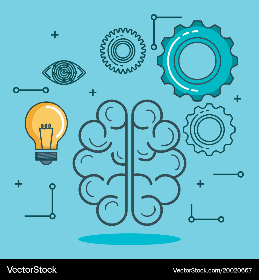 Artificial intelligence technology set icons Vector Image