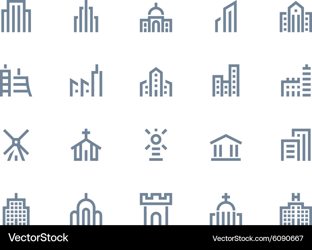 Building Icons - Line Art Series vector image