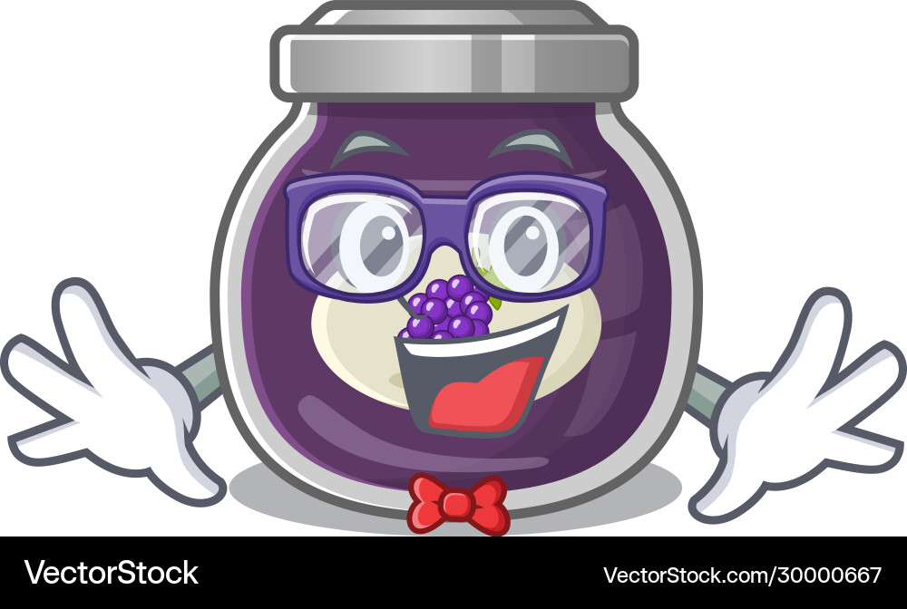 Cartoon character geek grape jam design Vector Image