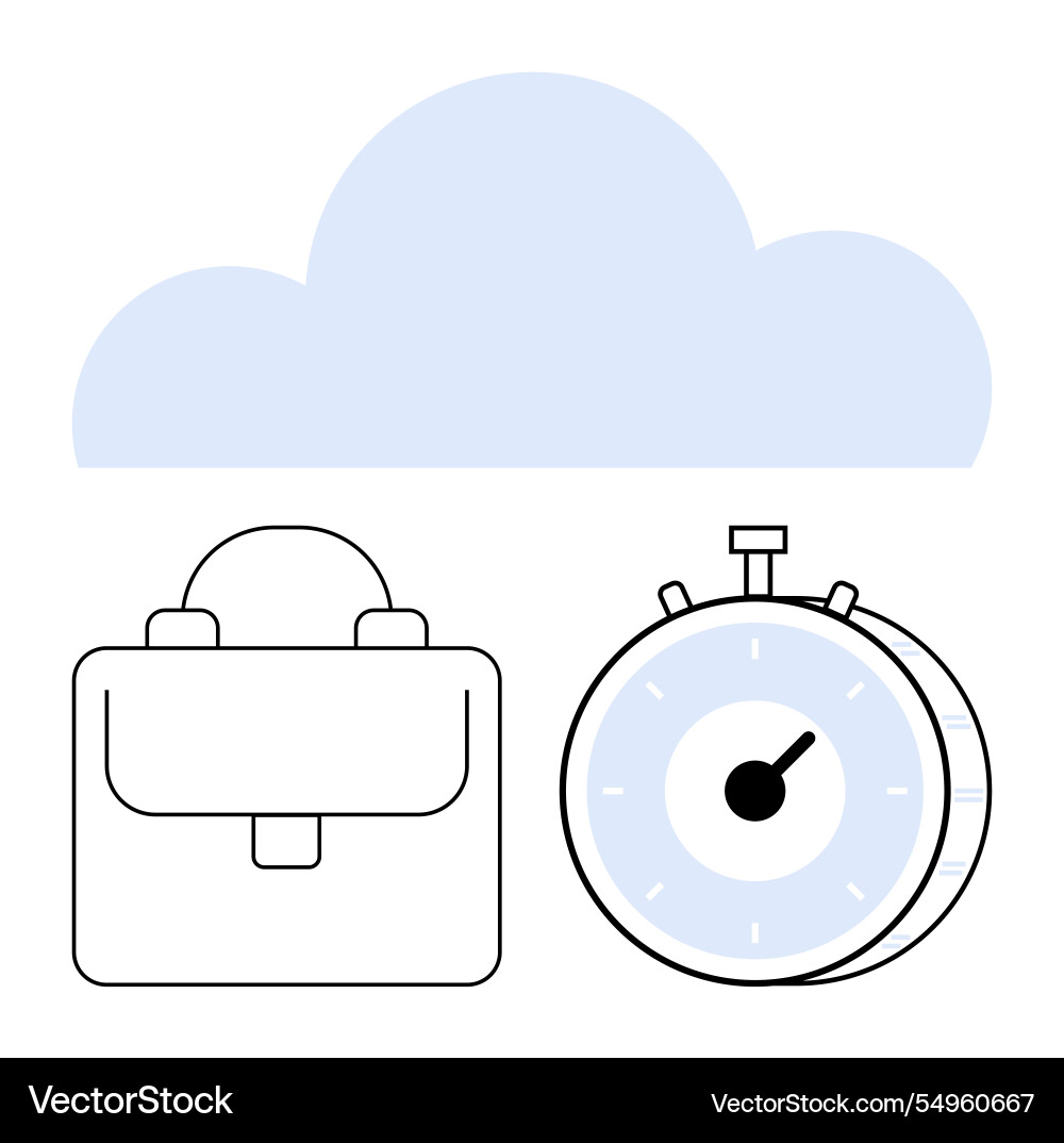 Cloud computing for business efficiency with time Cloud computing for business efficiency with time vector image