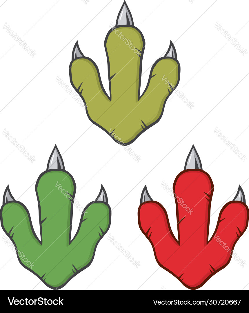 Dinosaur footprint design concept collection Dinosaur footprint design concept collection vector image