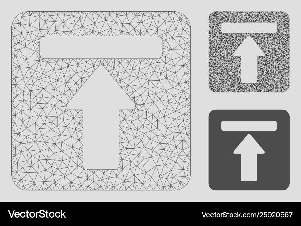 Expand menu mesh 2d model and triangle Expand menu mesh 2d model and triangle vector image