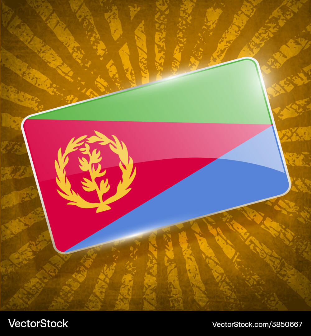 Flag of eritrea with old texture vector image