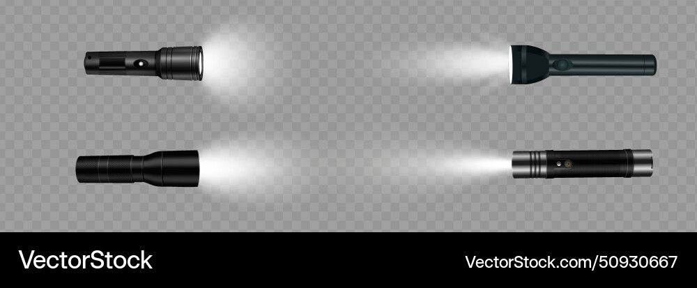 Flashlight on a transparent Flashlight on a transparent vector image