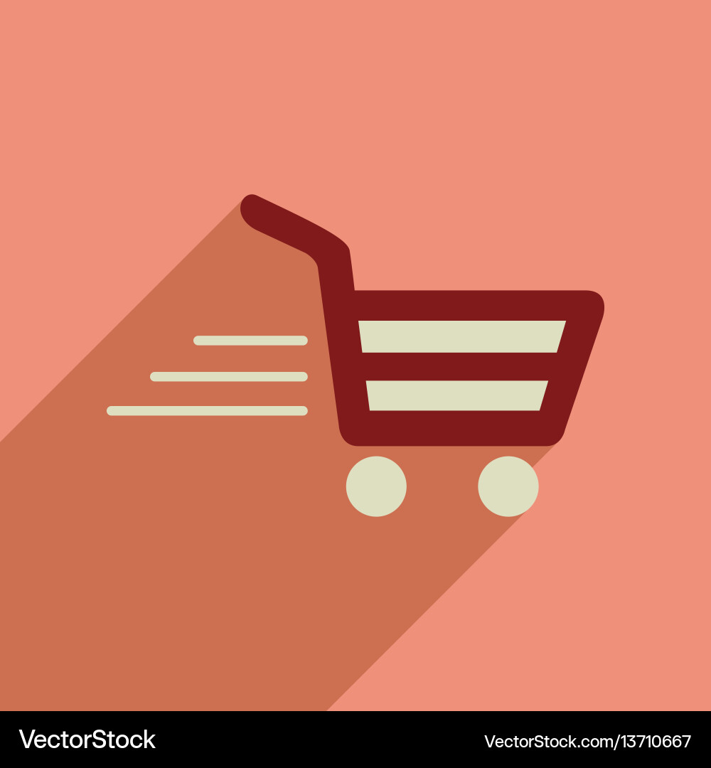 Flat web icon with long shadow cart vector image