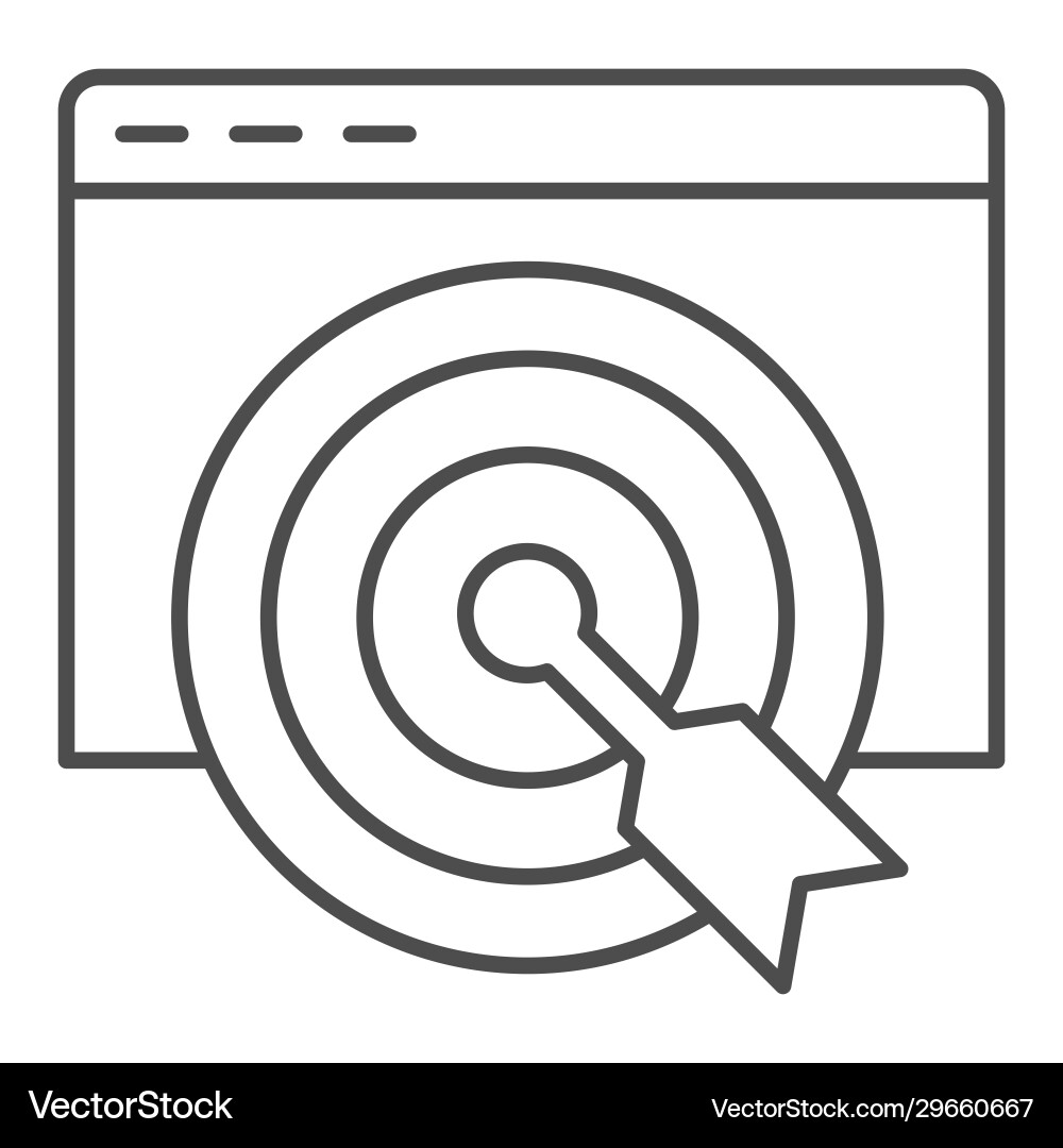 Goal browser thin line icon target web page Goal browser thin line icon target web page vector image
