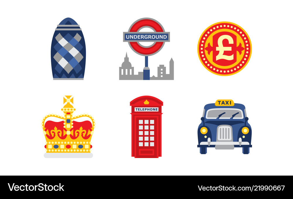 Great britain national symbols united kingdom Great britain national symbols united kingdom vector image
