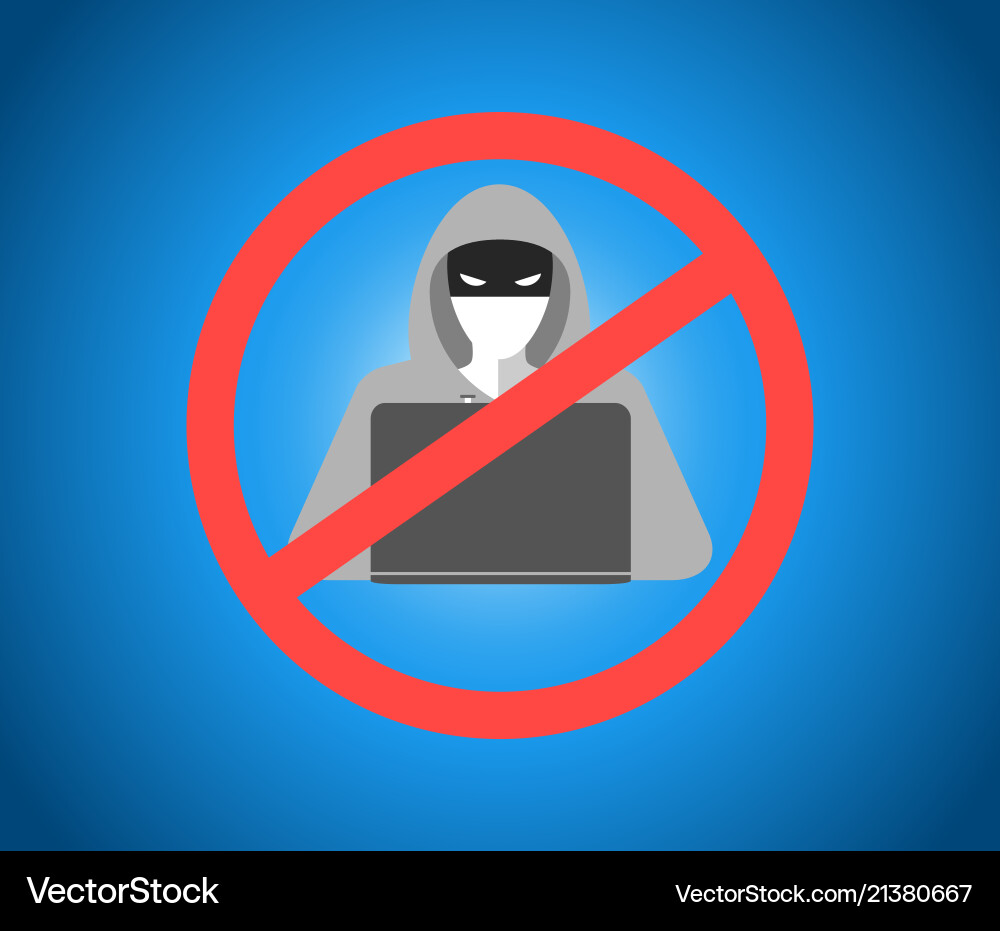 Hacker Warning - Data Security vector image
