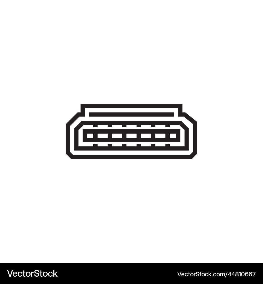 Hdmi port icon computer component outline Hdmi port icon computer component outline vector image