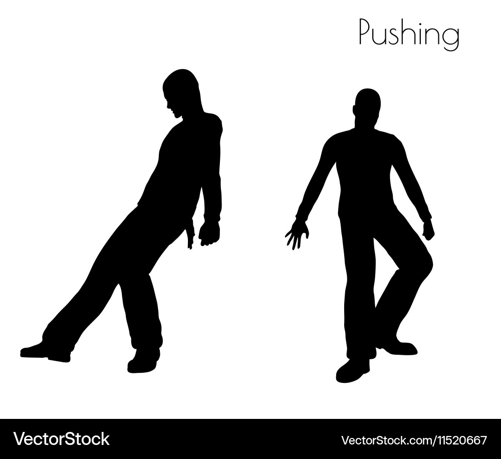 Man in pushing action pose vector image