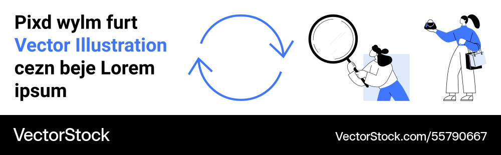 Minimalist design with circular arrow emphasizing Vector Image