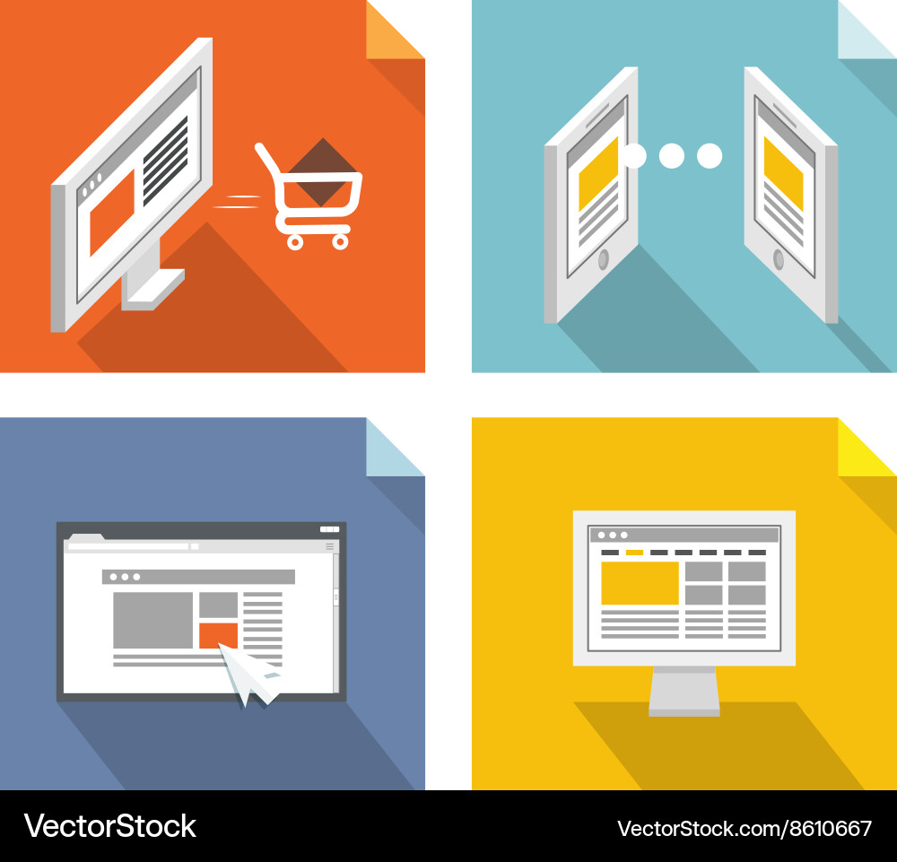 Modern technology concepts design elements vector image