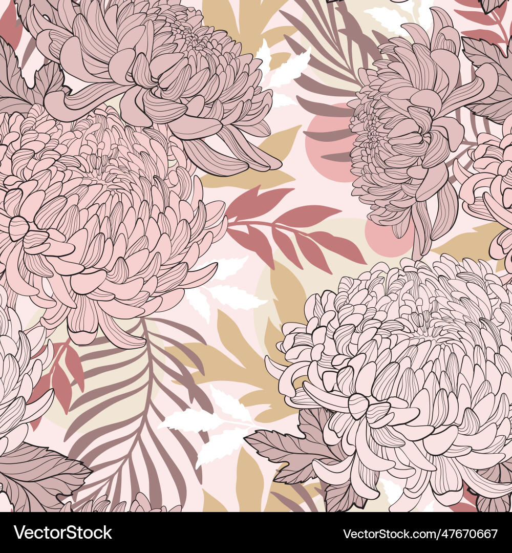 Nahtlose Muster japanisch elegant chrysanthemum Nahtlose Muster japanisch elegant chrysanthemum vektorbild
