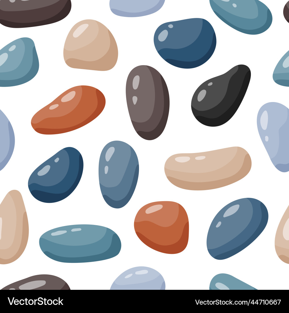 Pebble seamless pattern smooth stones background Pebble seamless pattern smooth stones background vector image