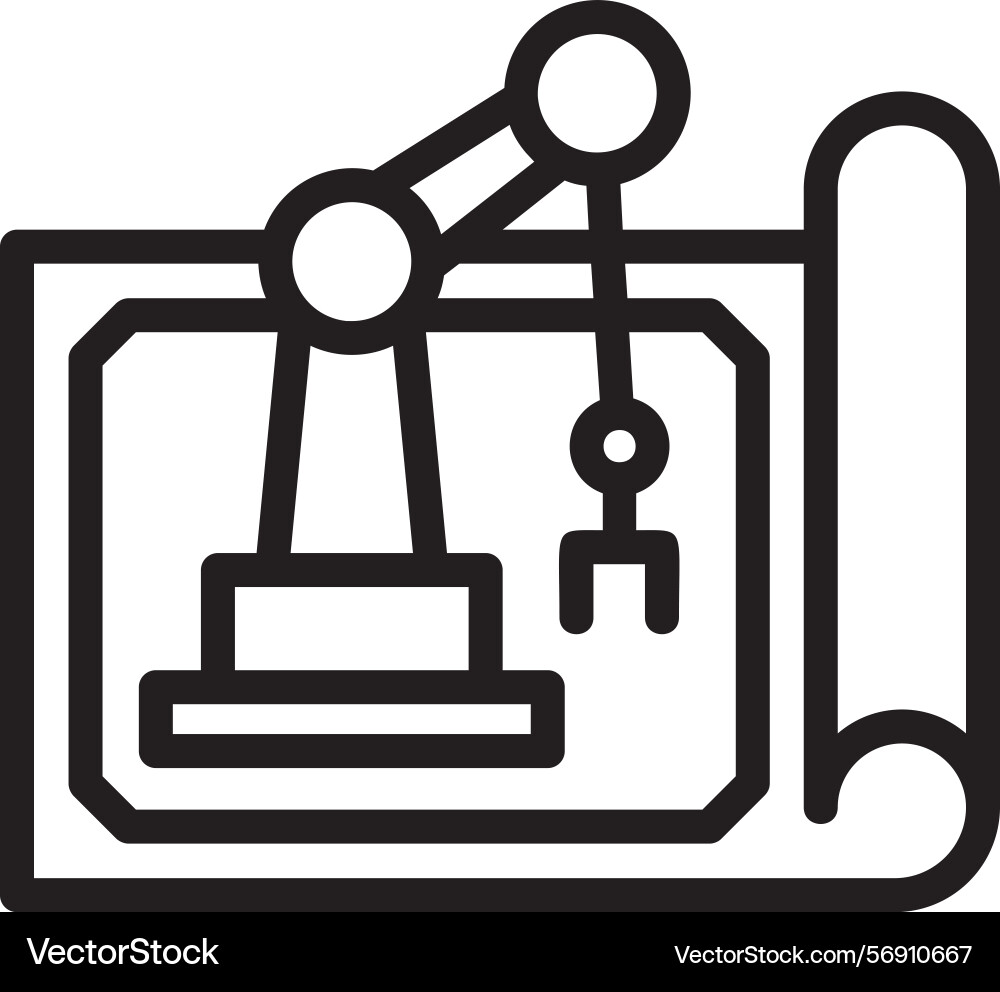 Robot blueprint linear style icon design Vector Image