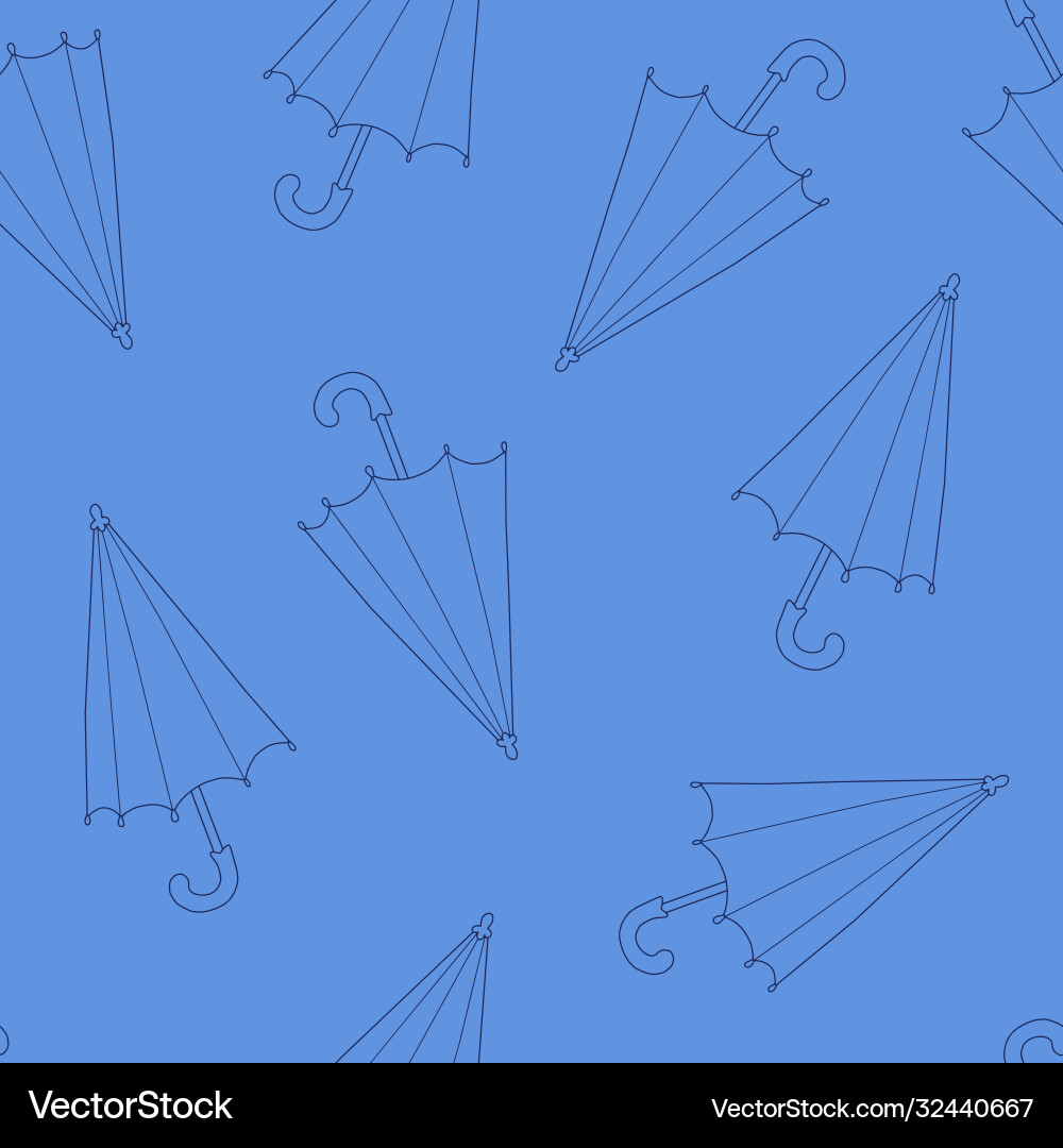 Simple outline umbrella repeat pattern Vector Image