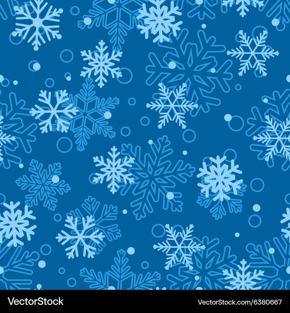 Winter Snowflake Seamless Pattern Vector Image