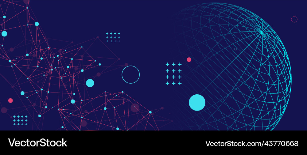 Abstract Sphere Network Background Vector Image