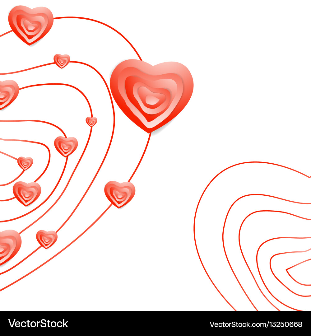Abstract Valentine Hearts Background Vector Image