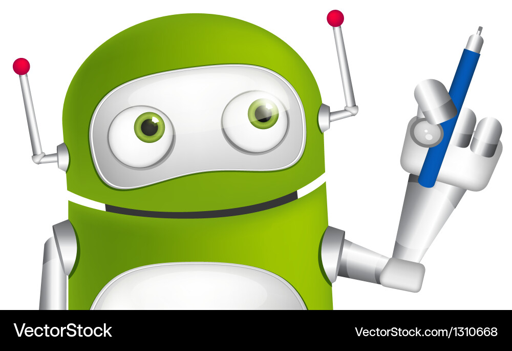 Adorable Robot Character Vector Image