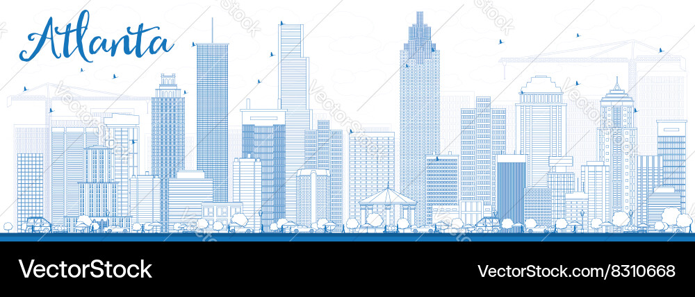 Atlanta Skyline Outline Vector Image