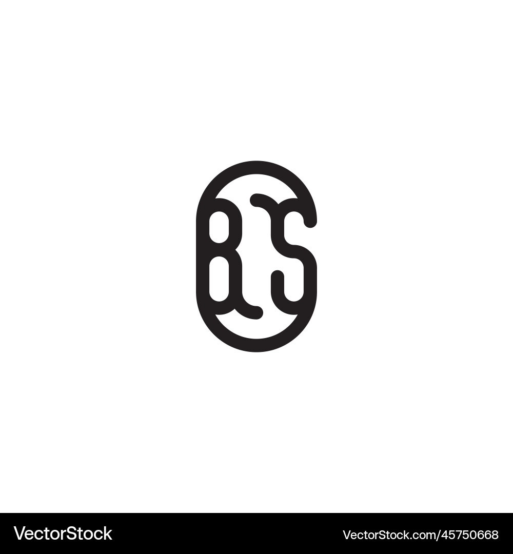Bs line simple round initial concept with high Bs line simple round initial concept with high Vector Image