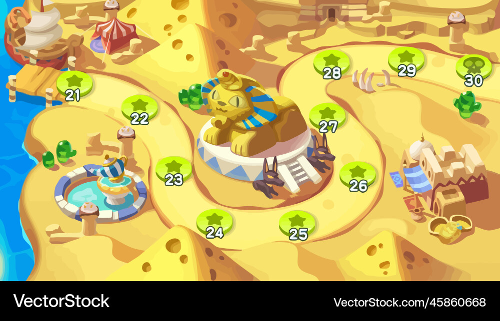Complete set of level button game ui pop-up icon vector image