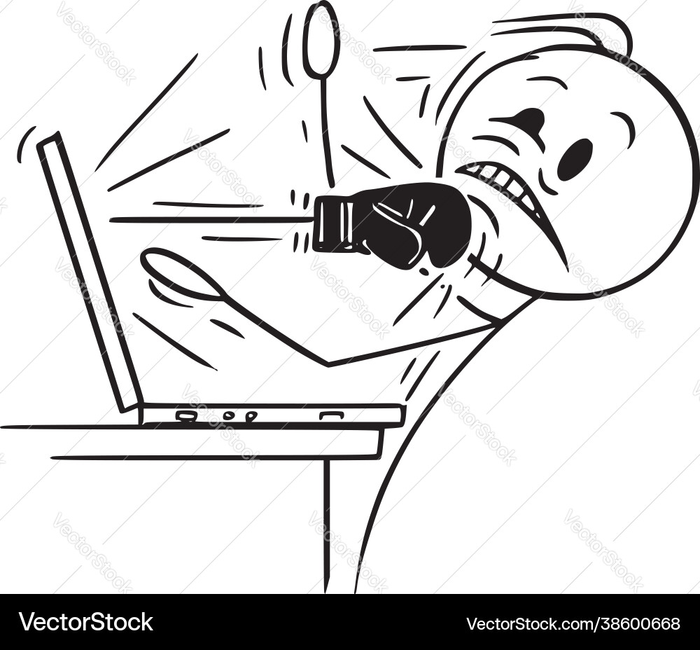 Cyberattack: Fist from Computer vector image