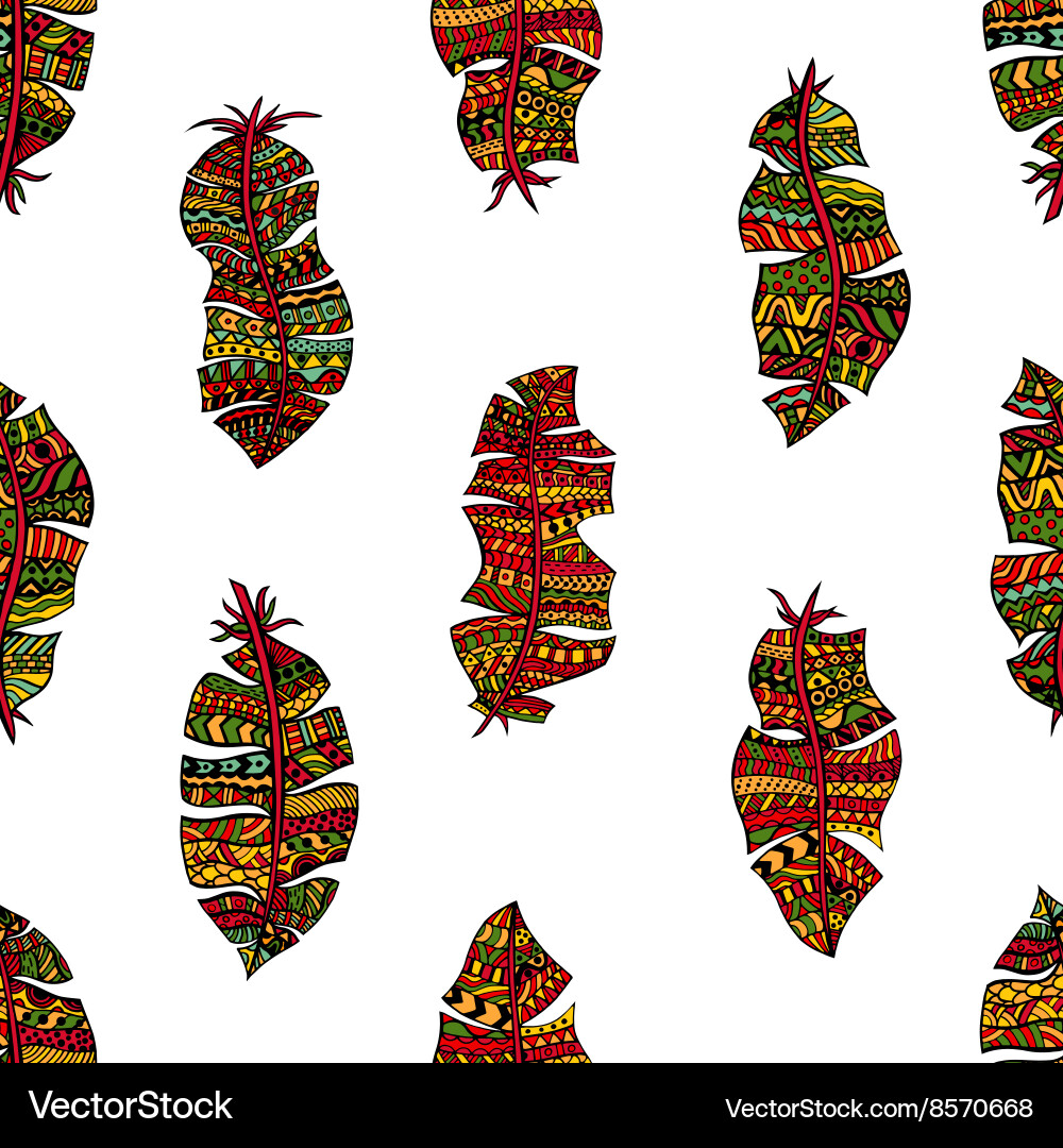 Feathers seamless pattern Vector Image