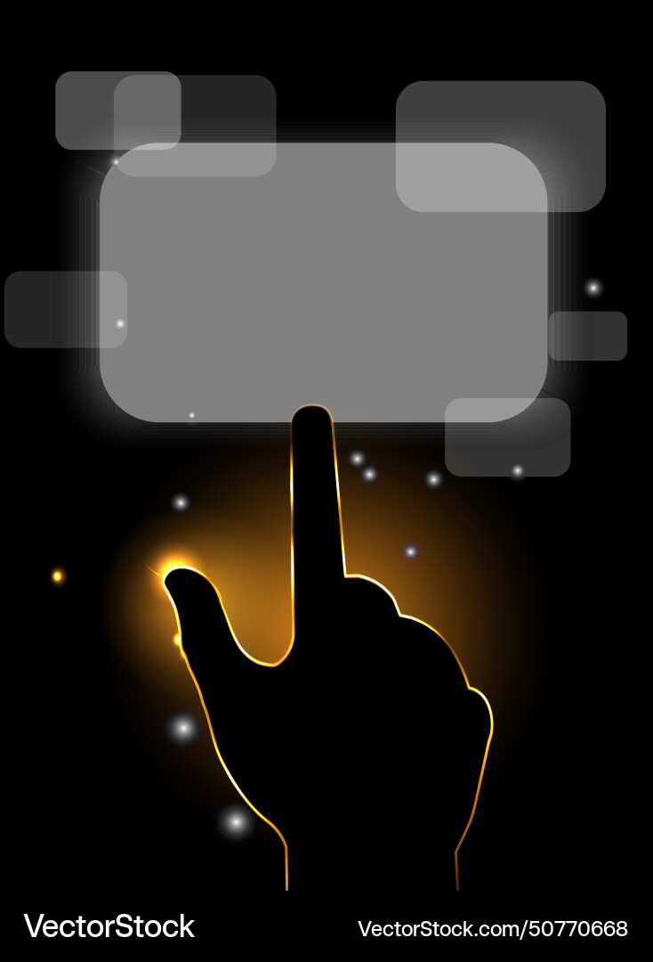 Flash hand touch web screen button Vector Image