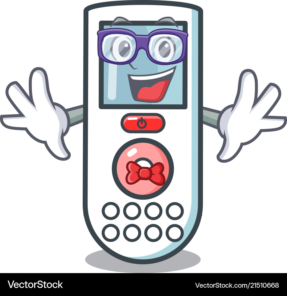Geek remote control character cartoon Geek remote control character cartoon vector image