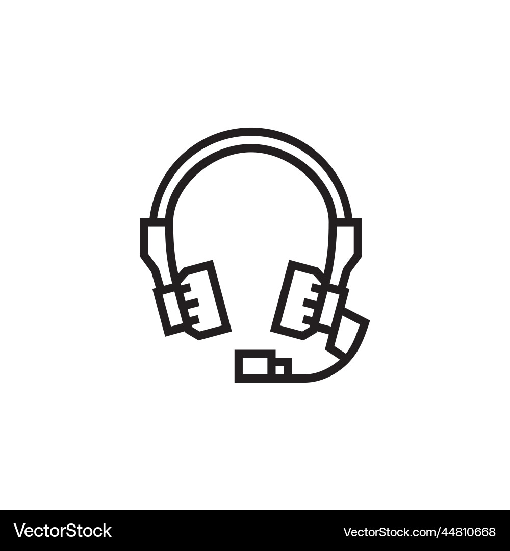 Headset icon computer component outline vector image