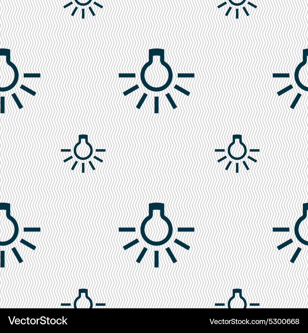 Light bulb icon sign seamless pattern Vector Image