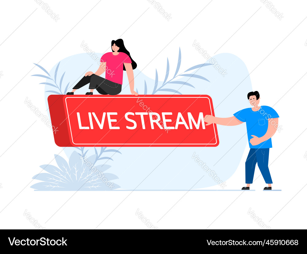 Live Stream Button - Click to Watch vector image