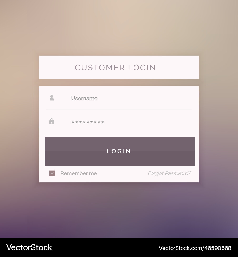 Minimal login form template design for website vector image
